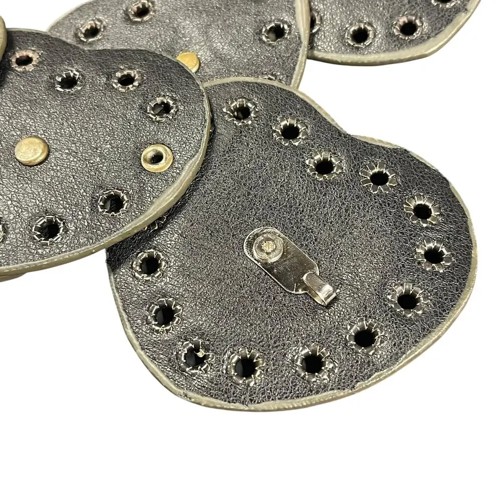 Western Heart Concho Faux Leather Belt Brown Adjustable Cowgirl Boho Rodeo